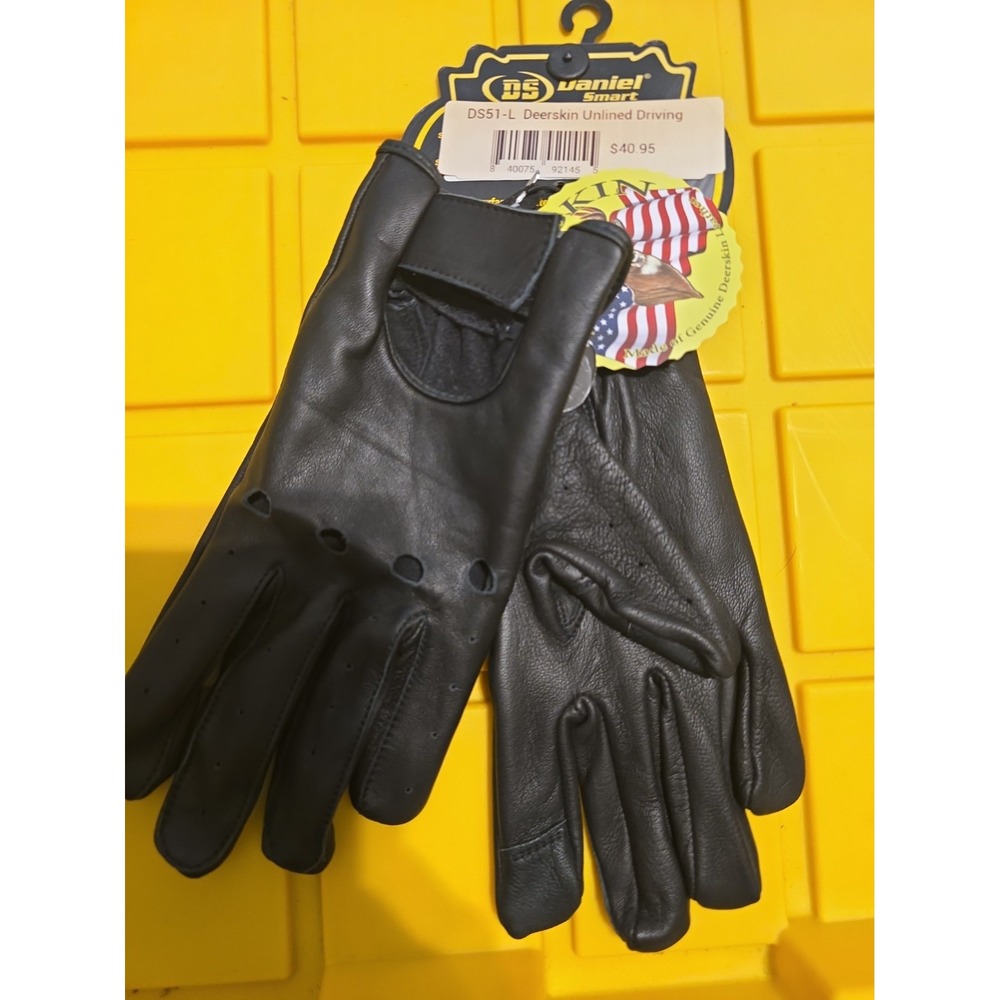 Daniel Smart DS51-L black deerskin unlined driving gloves